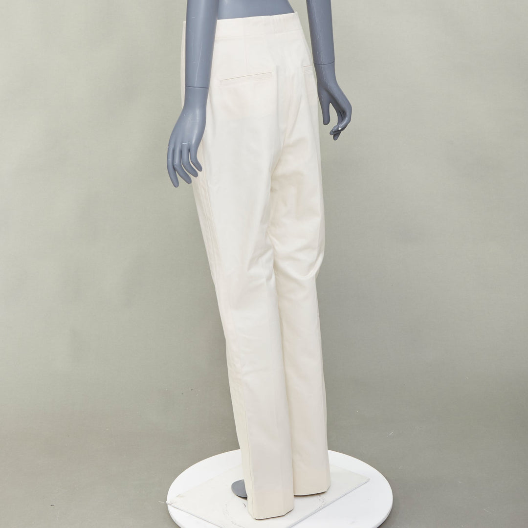 COLVILLE ivory cream cotton twill taped v raised hem harem pants IT42 M