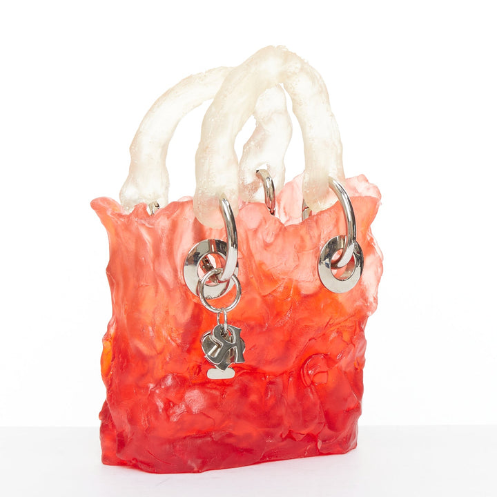 OTTOLINGER Otto handcrafted red clear ombre jelly hardware top handle bag