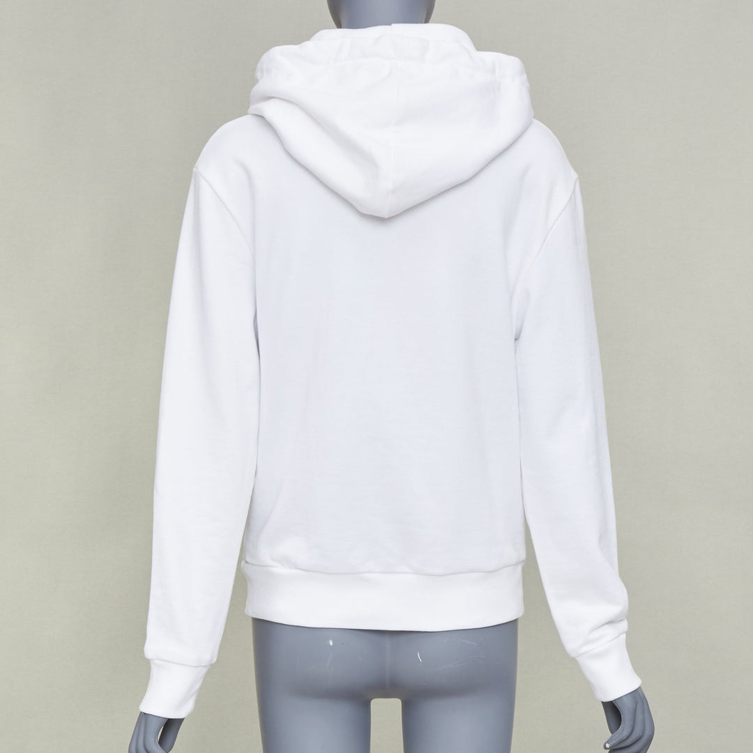 VERSACE 2020 white safety pin 90s vintage logo cotton graphic sweatshirt IT38 XS