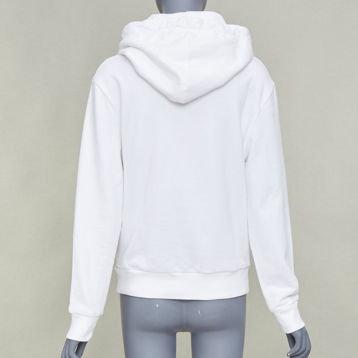 VERSACE 2020 white safety pin 90s vintage logo cotton graphic sweatshirt IT38 XS