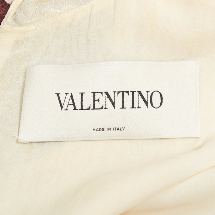 VALENTINO 2016 Runway cream floral print cape back ruffle sleeve dress