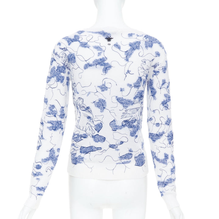 CHRISTIAN DIOR 2020 Around the World embroidered cashmere cotton sweater FR34 XS