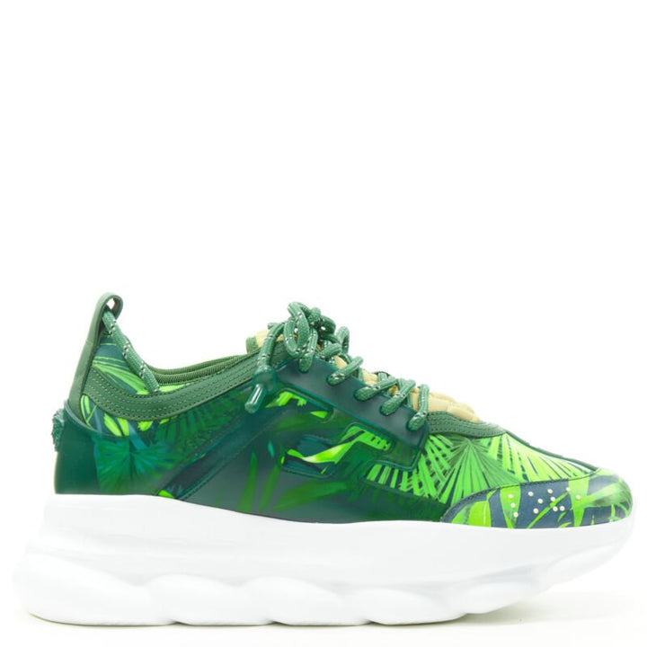 VERSACE Chain Reaction Jungle Print green chunky sole sneaker EU38 US8