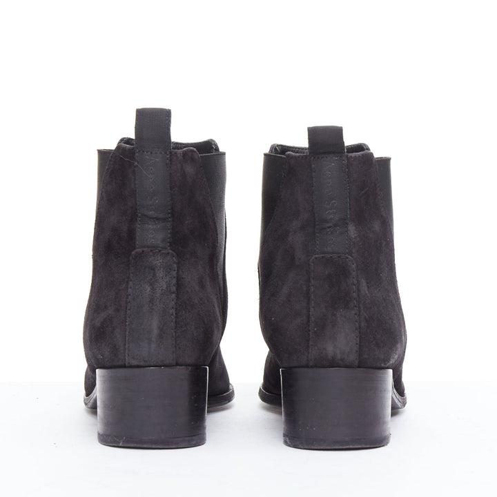 ACNE STUDIOS Jensen black suede geometric gusset boots EU38