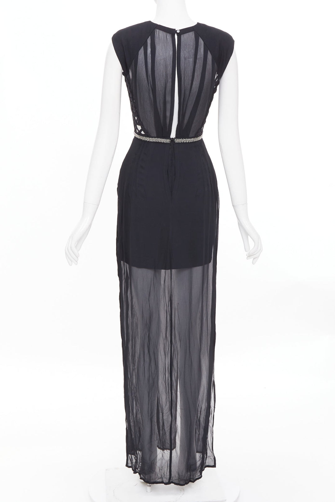 SASS & BIDE Lace Twist black cut out viscose blend apparel dress US6 M