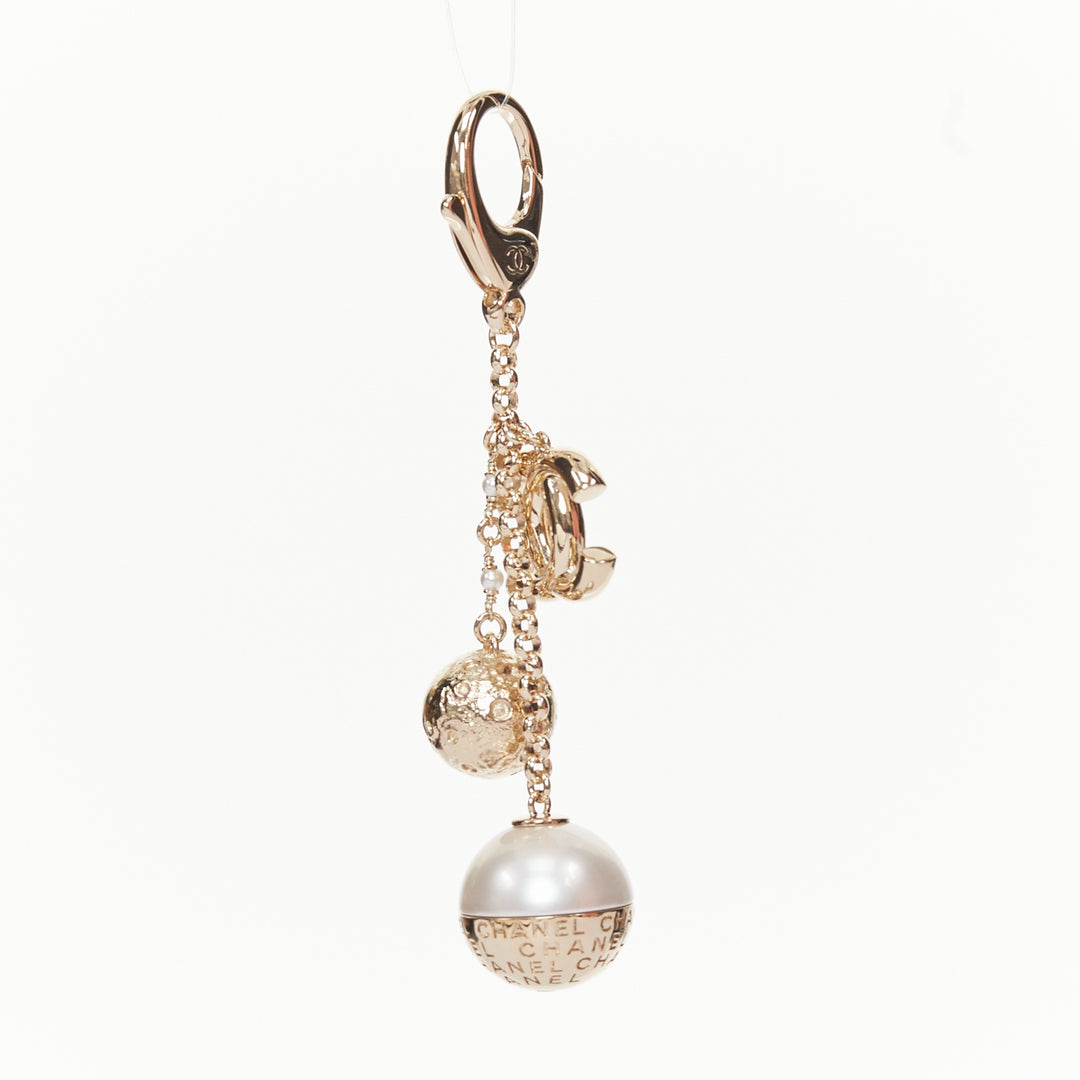 CHANEL G25B 2025 VIC Limited Gift gold pearl moon ball bag charm keychain