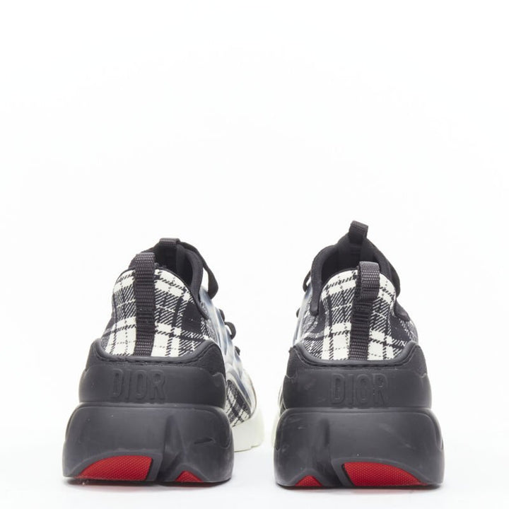 CHRISTIAN DIOR D Connect black white check chunky sole sneaker EU38 US8