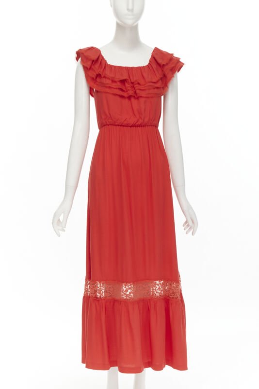 Female mannequin wearing Alice Olivia Red Feels like cotton Women Casual Dress in Size US2 | Available at JHROP