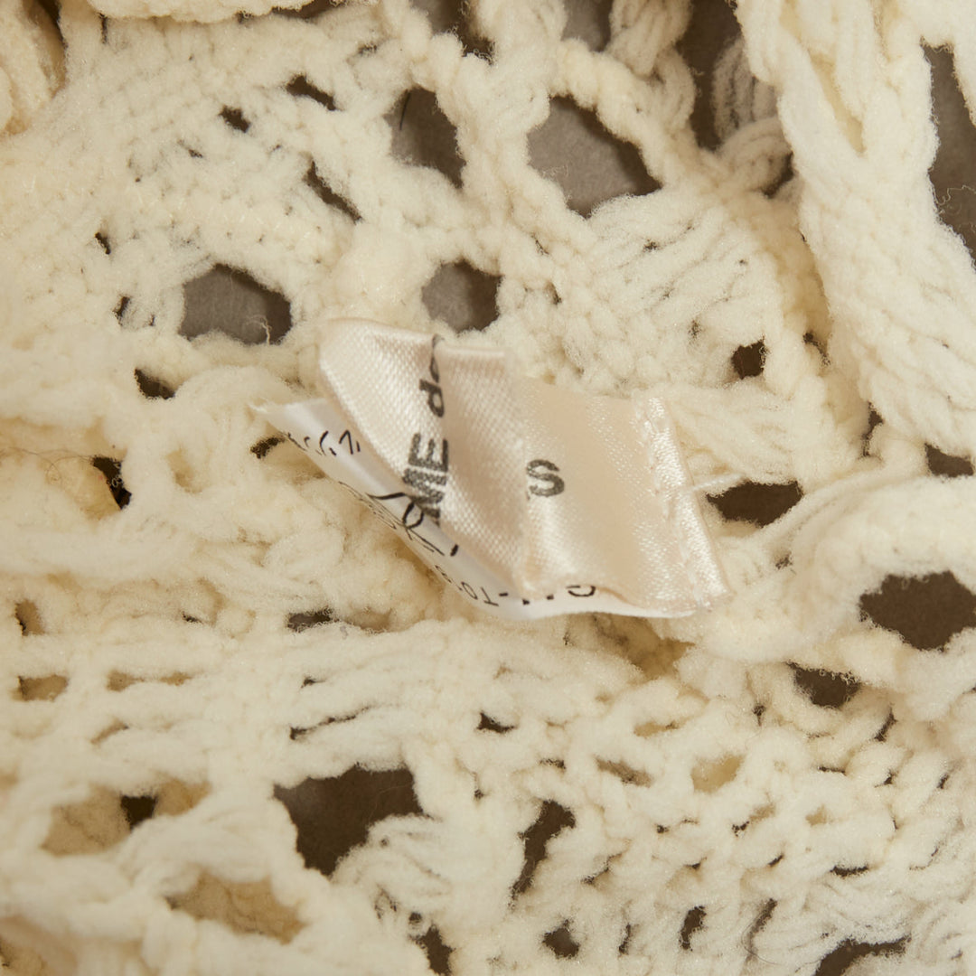 COMME DES GARCONS beige nylon braided crochet open knit mesh bodysuit leotard