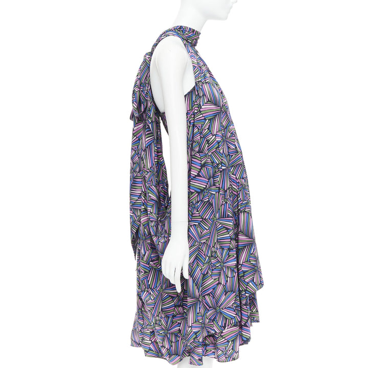 MARC BY MARC JACOBS purple 100% silk geometric print dress US2 S