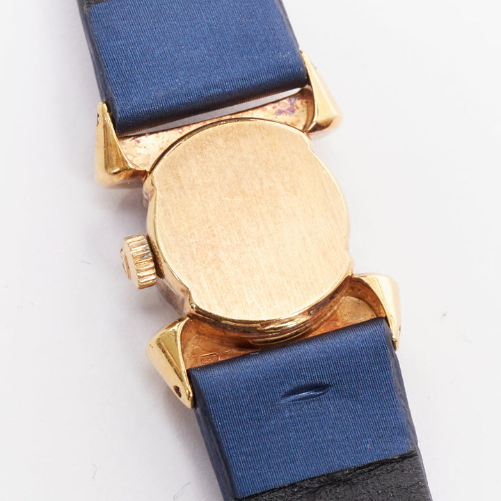 OMEGA Vintage diamond ruby blue satin cocktail watch