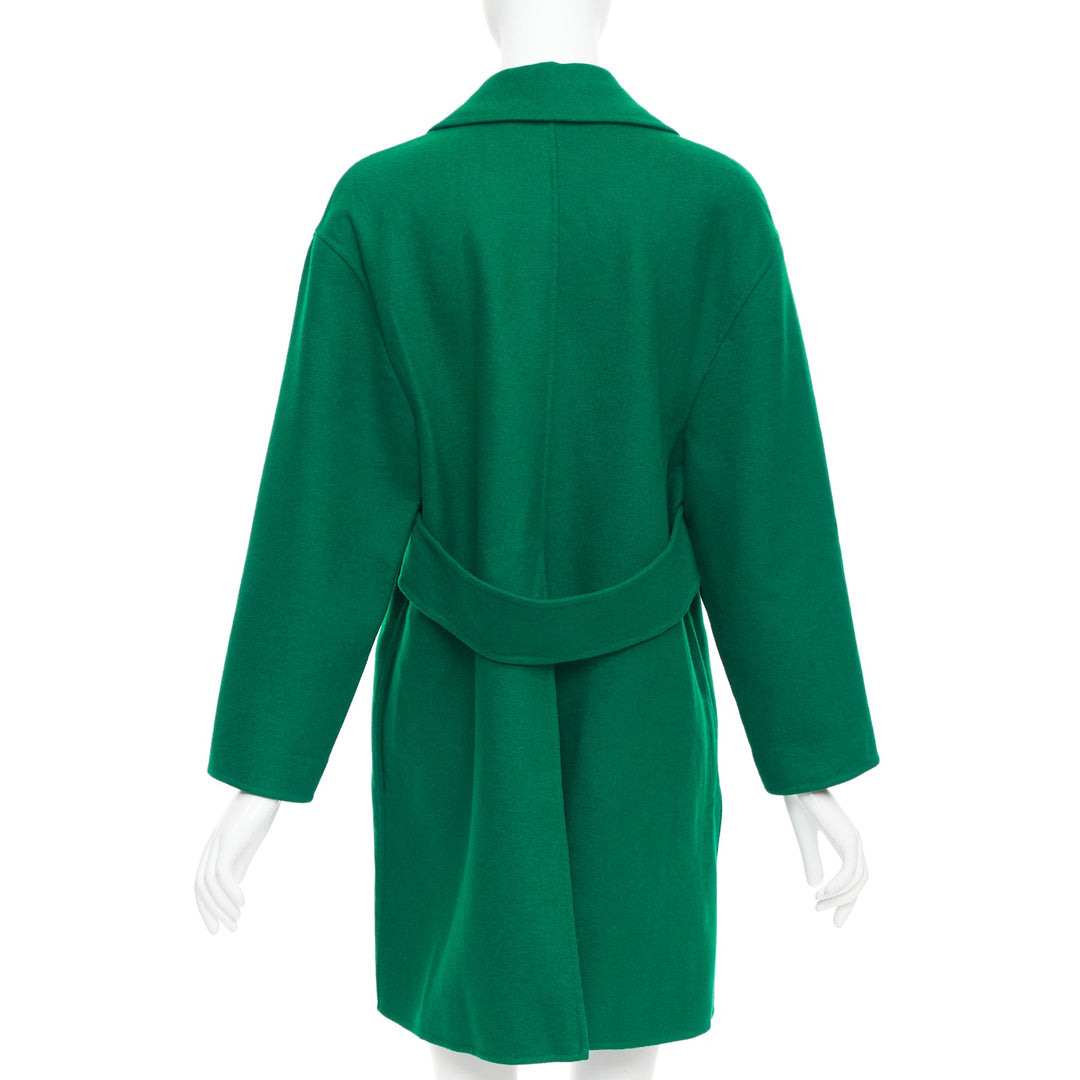 VALENTINO kelly green virgin wool blend single breasted oversized coat IT40 S