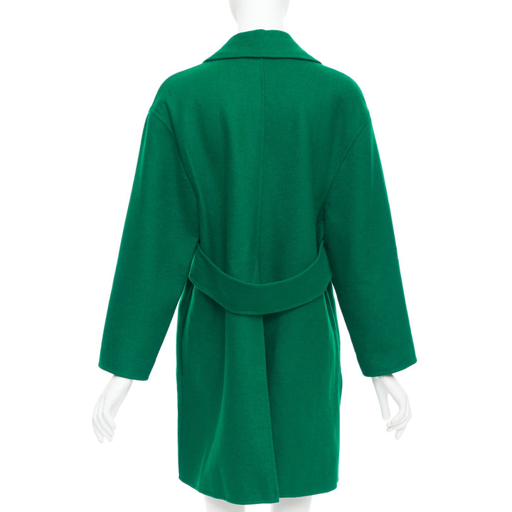 VALENTINO kelly green virgin wool blend single breasted oversized coat IT40 S