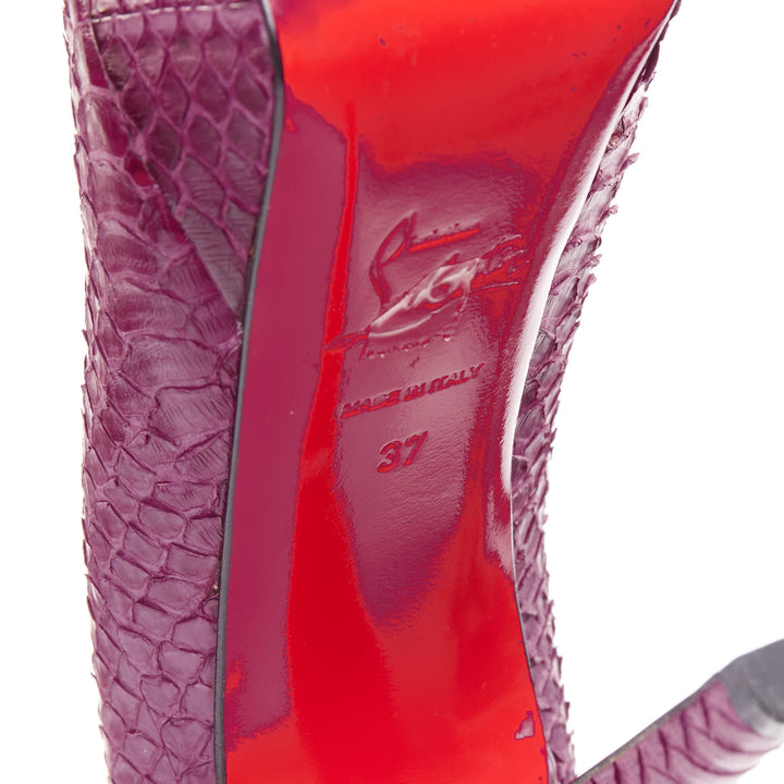 CHRISTIAN LOUBOUTIN Bianca 140 Amethyste purple watersnake platform pumps EU37