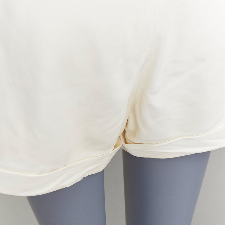 FRAME butter cream lamb leather high waisted belted paperbag shorts 27"