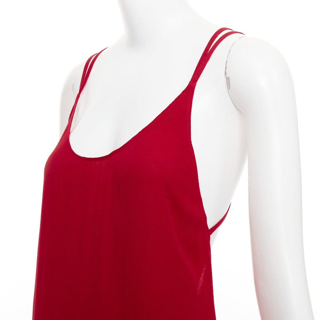 REFORMATION Miguel cherry red viscose blend criss cross open back gown XS