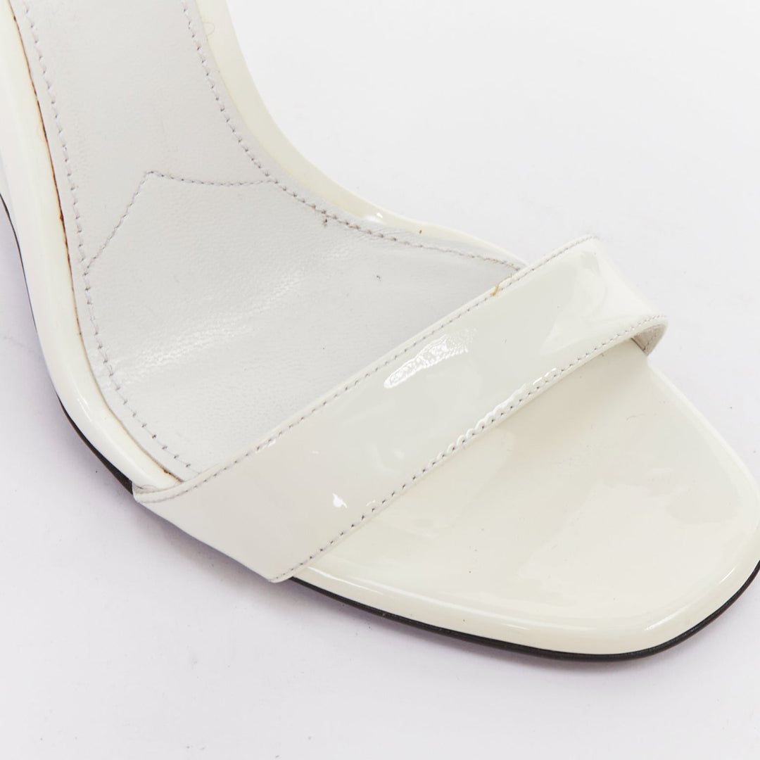 rare PRADA 2018 Flame Wedge white neon green patent Fire heel sandal EU37