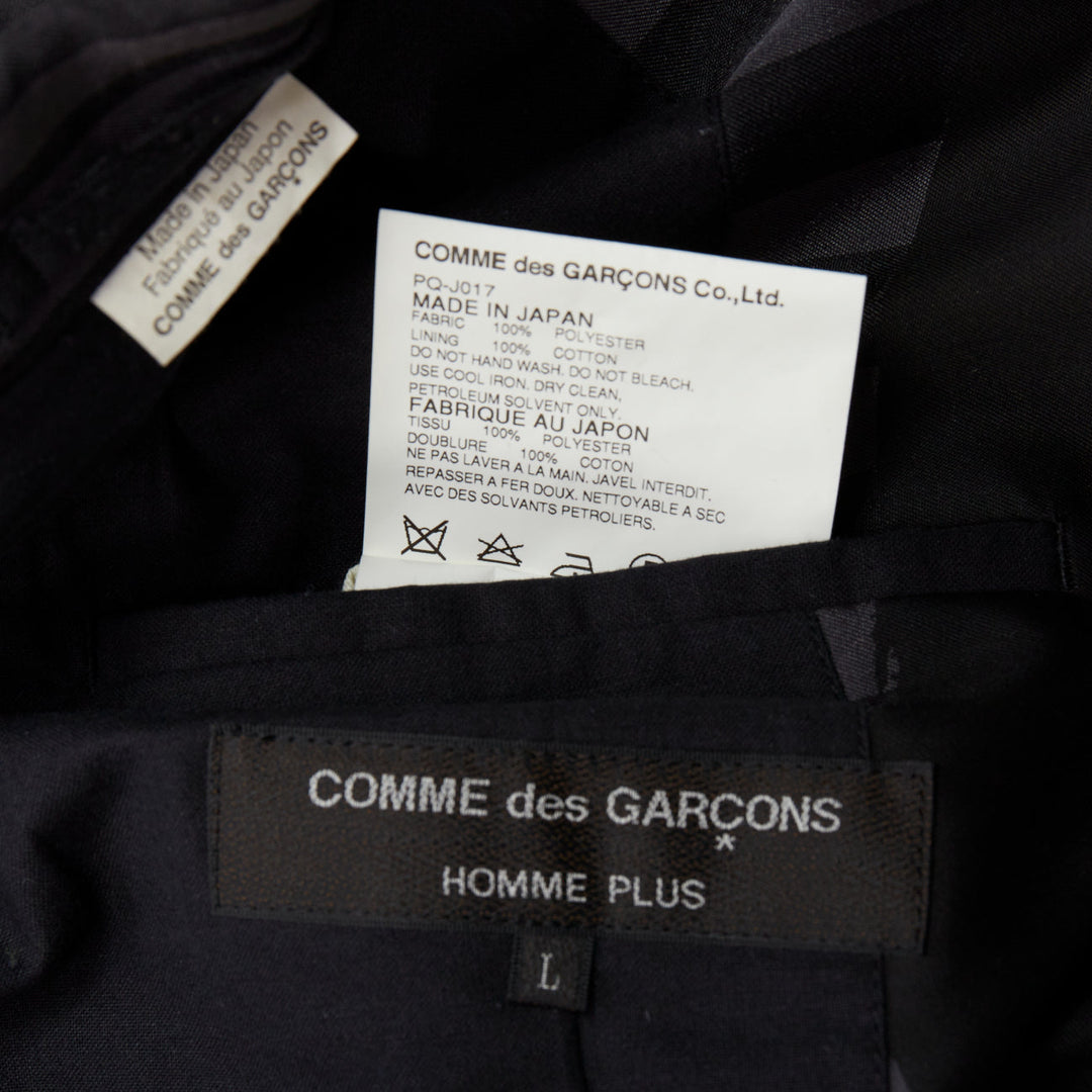 COMME DES GARCONS HOMME PLUS 2015 black silver grey button embellished coat L