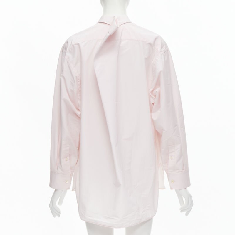 BALENCIAGA 2016 pink button pinched collar oversized shirt FR38 S
