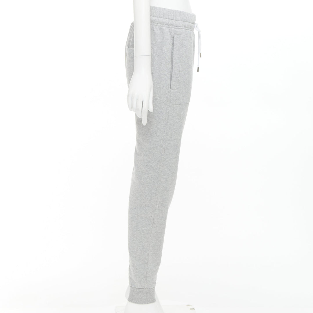 MAISON KITSUNE grey cotton fox badge tapered jogger sweat pants XS