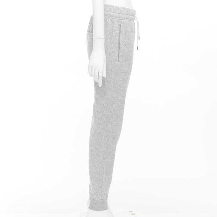 MAISON KITSUNE grey cotton fox badge tapered jogger sweat pants XS