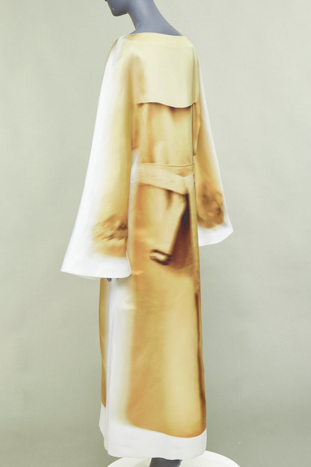 rare LOEWE JW ANDERSON 2023 Runway Trompe Loeil Blurry Trench Coat print dress