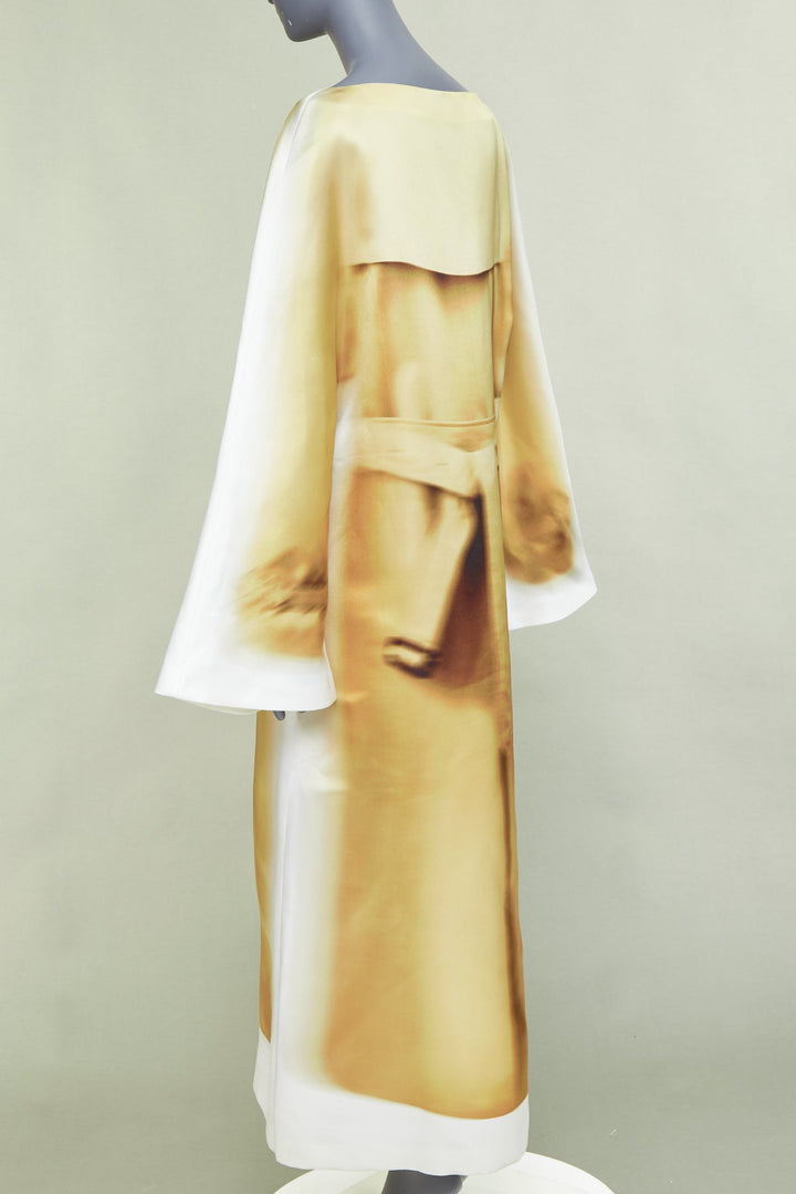 rare LOEWE JW ANDERSON 2023 Runway Trompe Loeil Blurry Trench Coat print dress