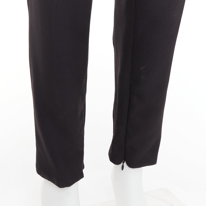 ALEXANDRE VAUTHIER COUTURE black crepe high waisted waistband harem pants