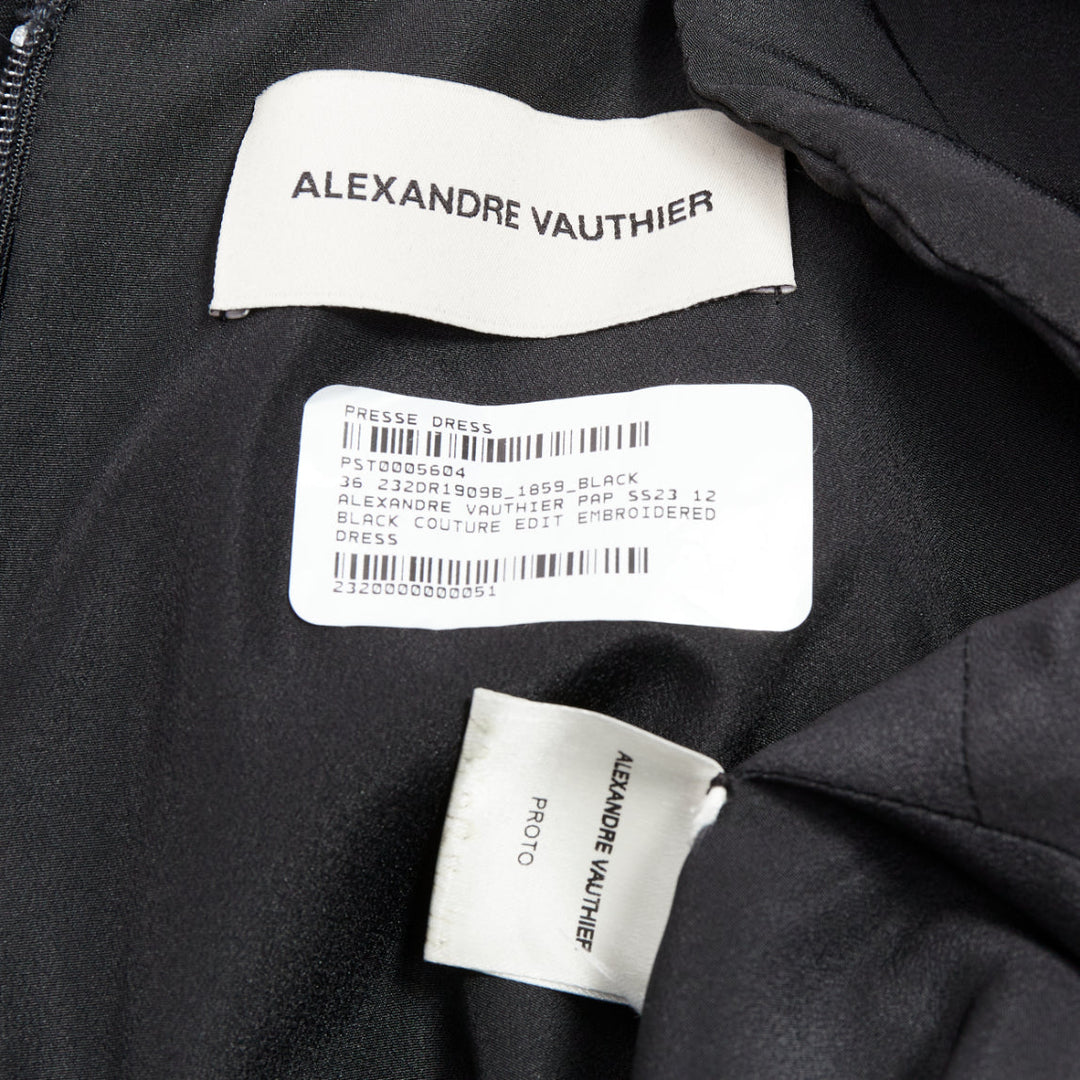 rare ALEXANDRE VAUTHIER COUTURE SS2023 Runway black silver sequin ruffle dress