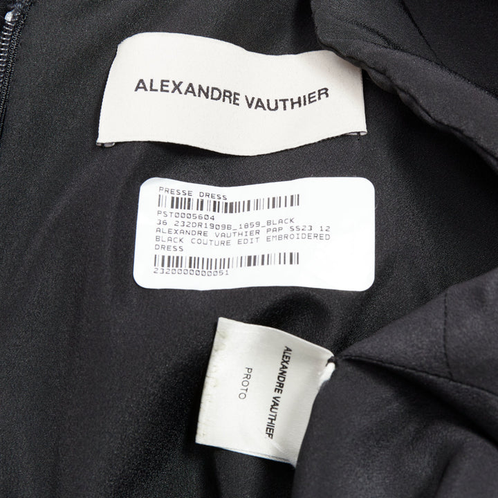 rare ALEXANDRE VAUTHIER COUTURE SS2023 Runway black silver sequin ruffle dress