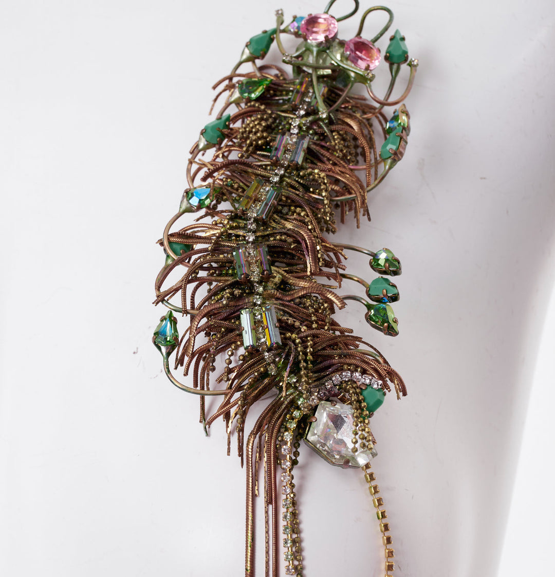 rare ON AURA TOUT VU 2013 Cosmic Beetle crystal fringe bug insect brooch