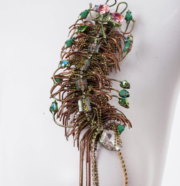 rare ON AURA TOUT VU 2013 Cosmic Beetle crystal fringe bug insect brooch