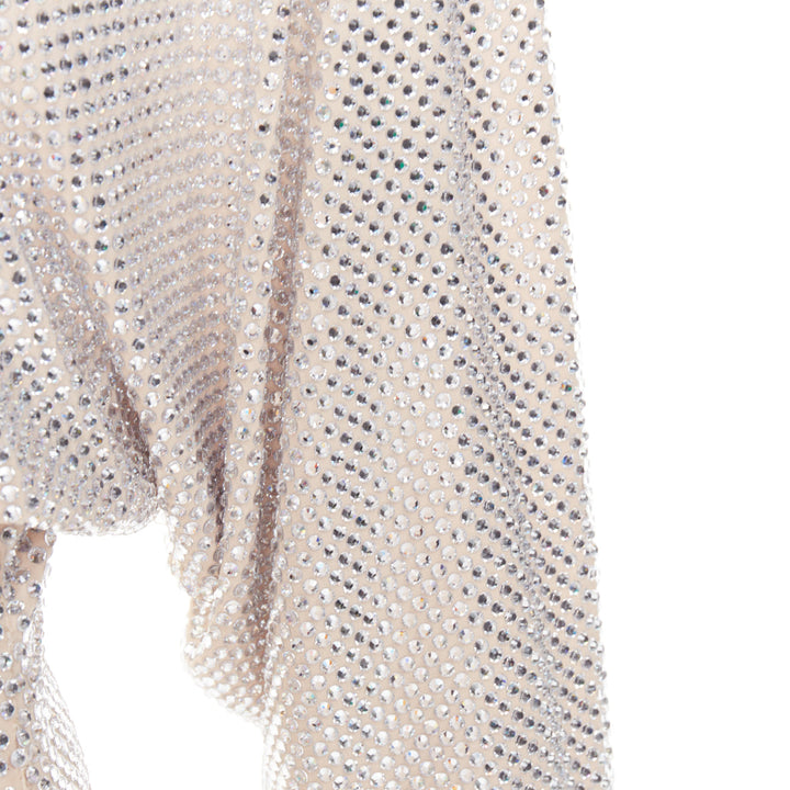 ALEXANDRE VAUTHIER Bridal ivory diamond strass crystal asymmetric batwing gown