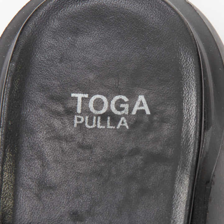 TOGA PULLA black leather strappy western buckle platform sandals EU39