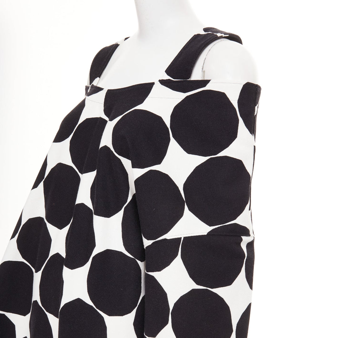 JUNYA WATANABE MARIMEKKO 2018 Runway black white polka dot asymmetric dress XS
