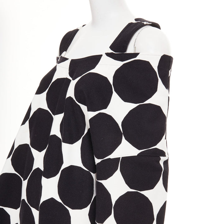 JUNYA WATANABE MARIMEKKO 2018 Runway black white polka dot asymmetric dress XS