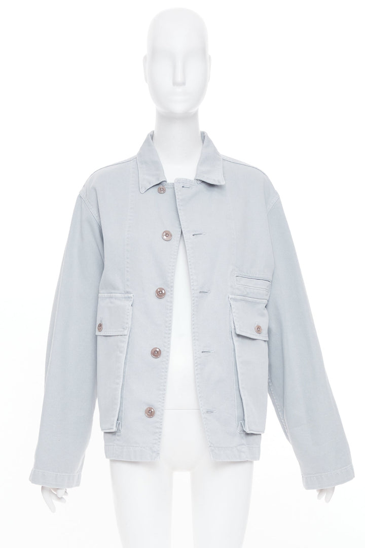 LEMAIRE 2025 snowy blue grey cotton denim boxy workwear utility pocket jacket XS