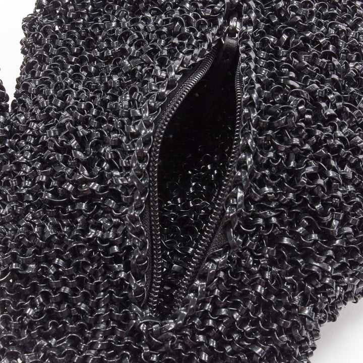 rare ANTEPRIMA Wire Bag  black fur belly woven acrylic penguin chain crossbody