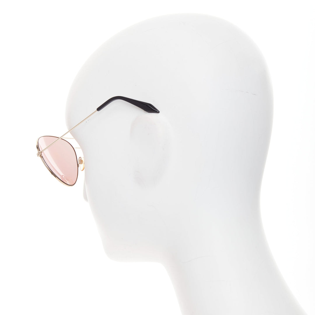 VICTORIA BECKHAM VB51 137 handmade mirrored rose tint pilot aviator sunglasses