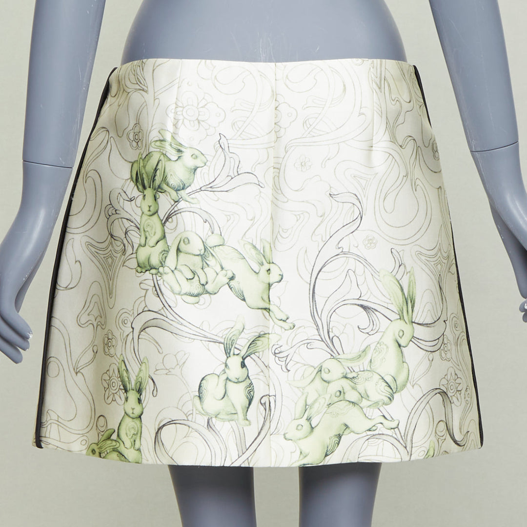 PRADA 2018 Runway James Jean Fairy print rubber tab wrap skirt IT42 M