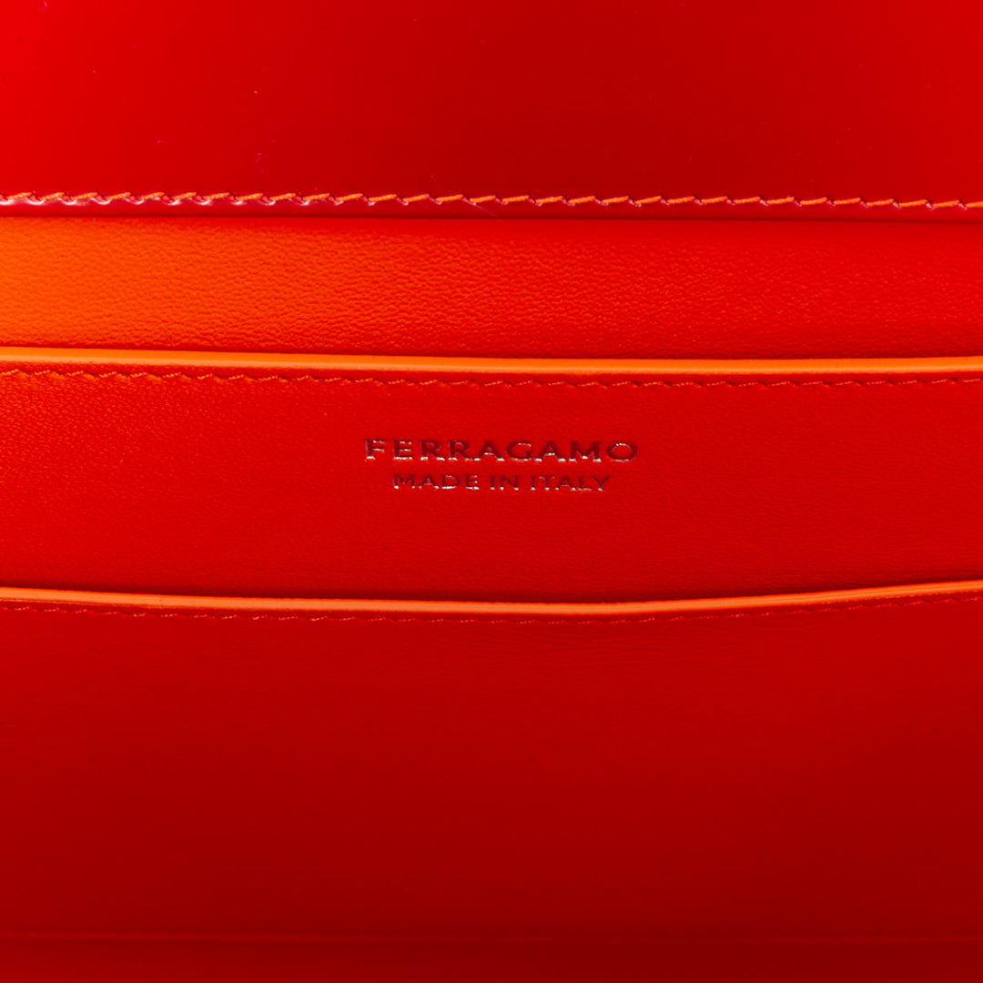 FERRAGAMO Maximilian Davis 2023 Runway Wanda sunset red orange airbrush bag