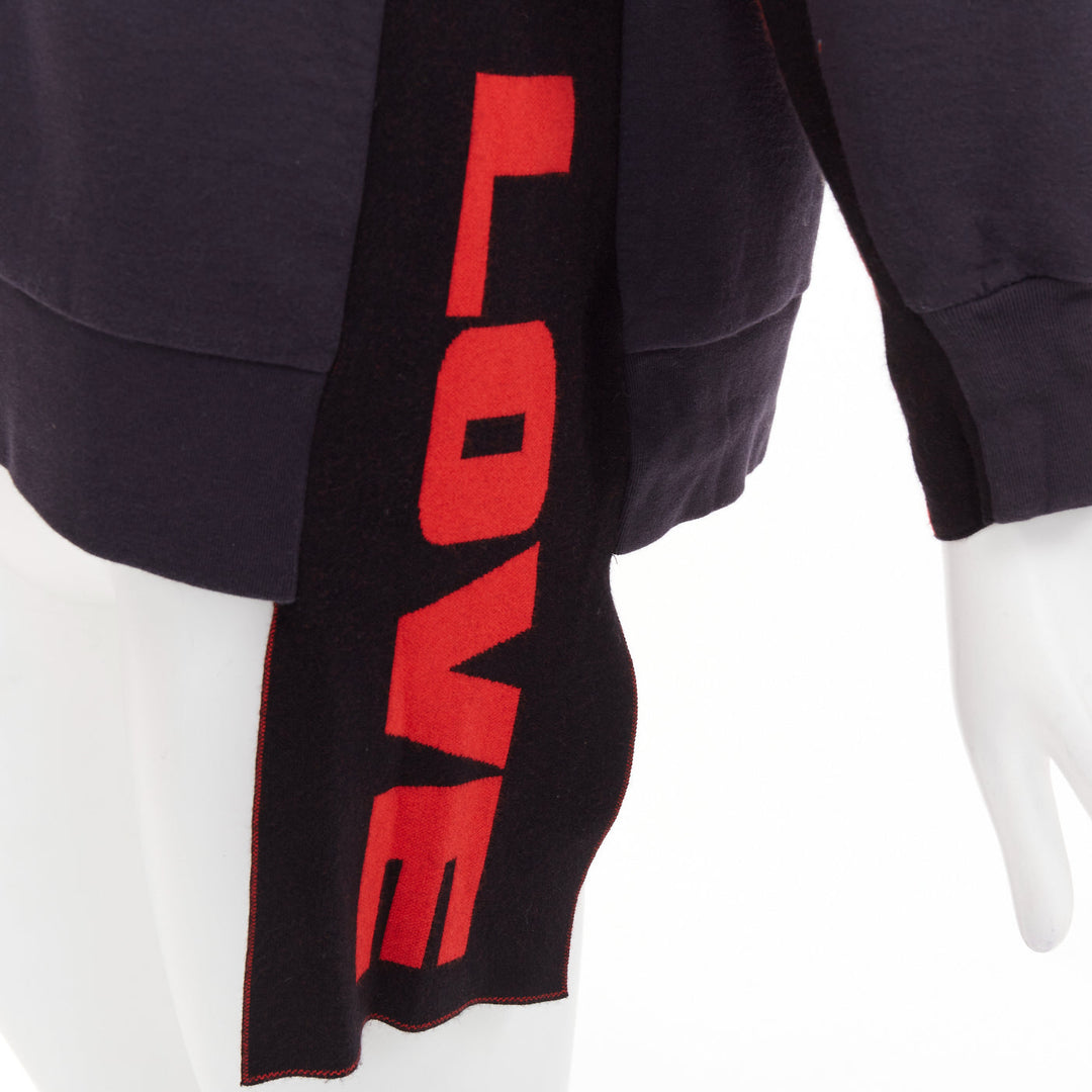 STELLA MCCARTNEY 2017 All is Love trim high low hem drawstring hoodie IT36 XXS