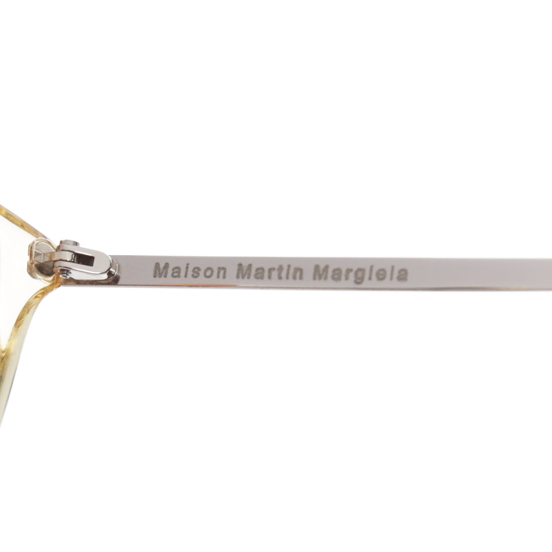 MAISON MARGIELA MMM06LBR clear plastic frame silver cable temple sunglasses