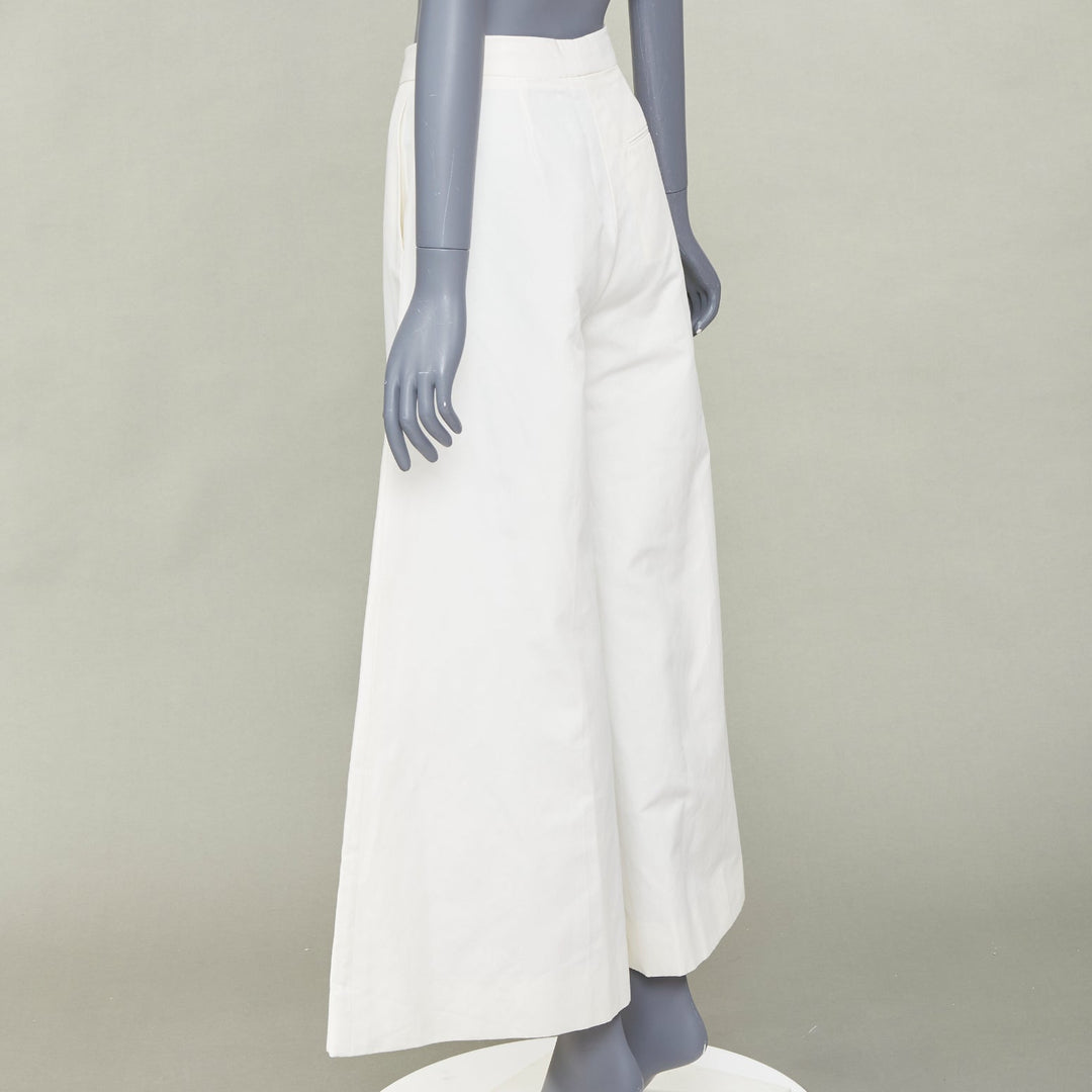 STELLA MCCARTNEY 2018 off white woven pleated wide leg culottes pants IT40 S