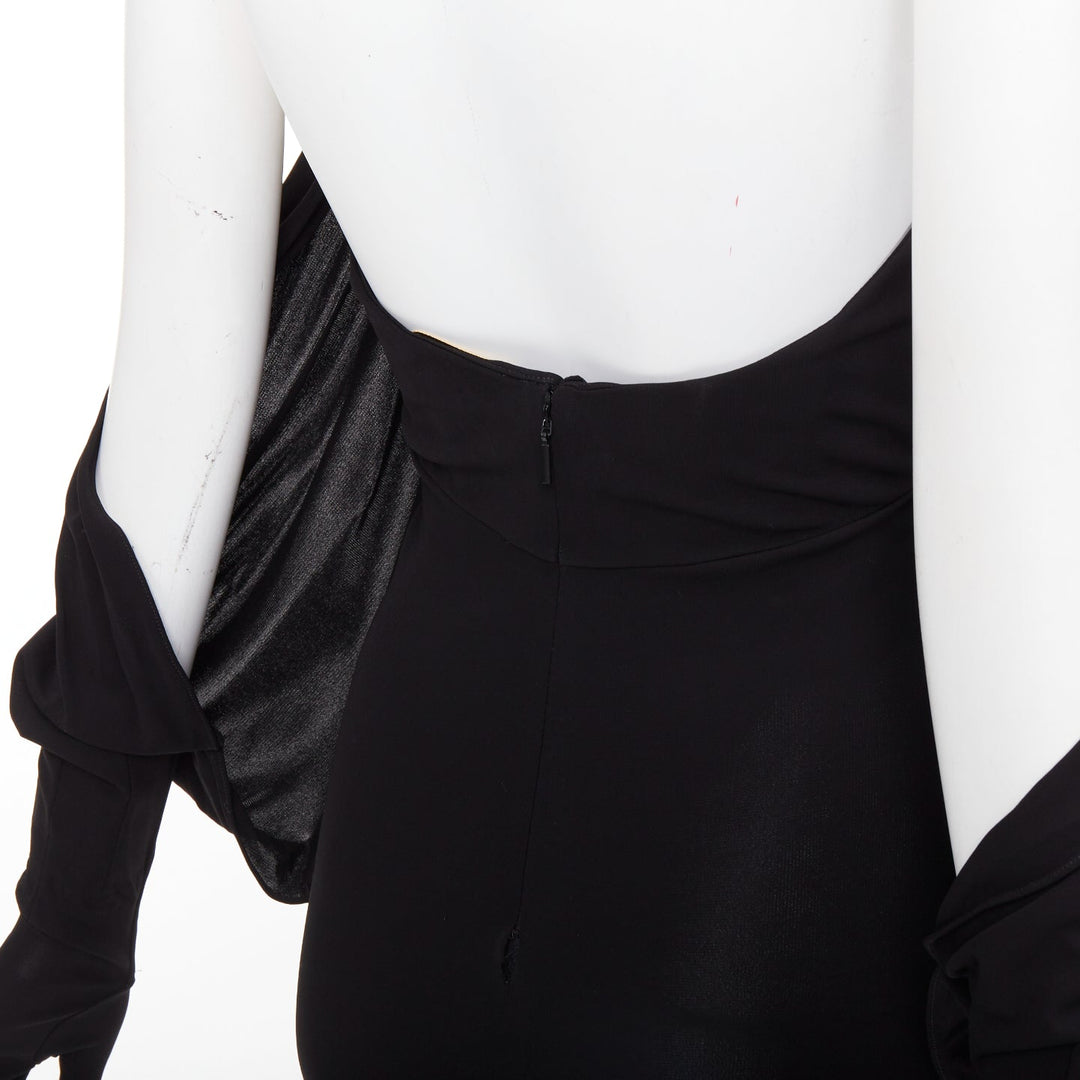 SAINT LAURENT 2023 Runway black sweetheart wired sweetheart gloves gown FR36 S