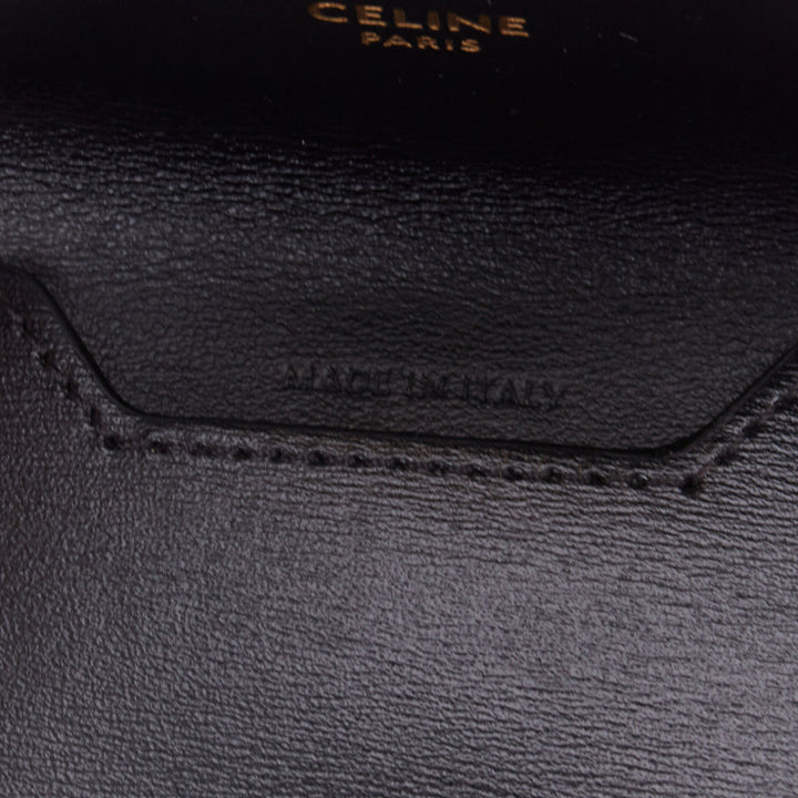 CELINE Compact wallet Coin Triomphe black shiny calfskin cardholder