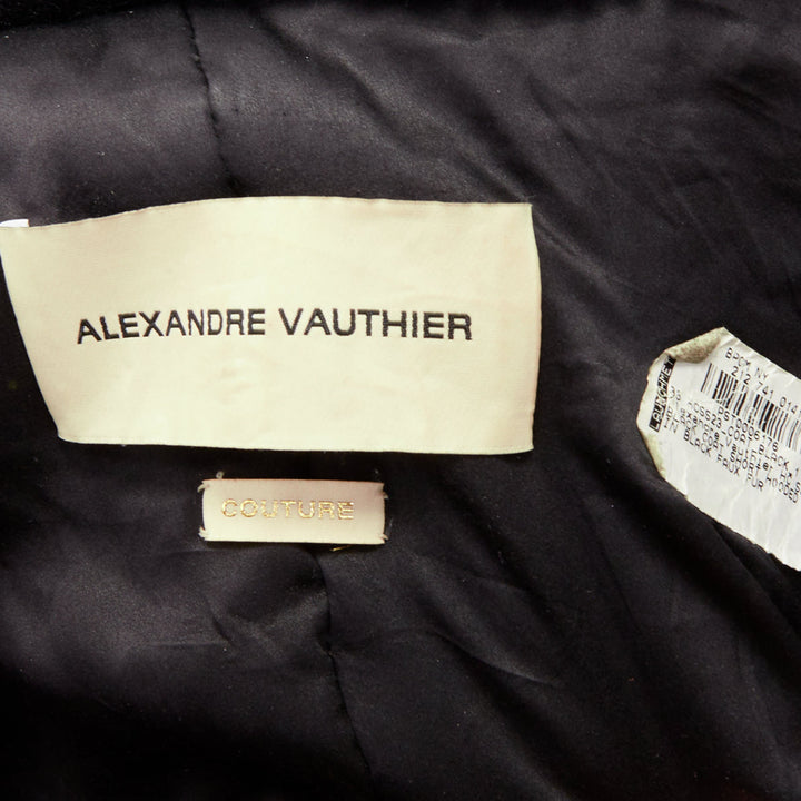 rare ALEXANDRE VAUTHIER COUTURE 2023 Runway black faux fur oversized cocoon coat