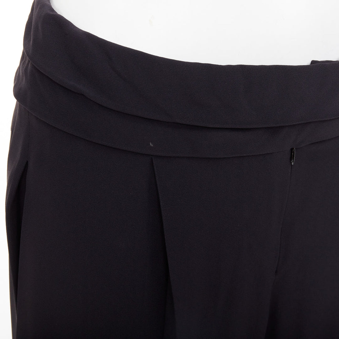 ALEXANDER MCQUEEN black cummerbund waistband tapered cropped trousers IT40 S