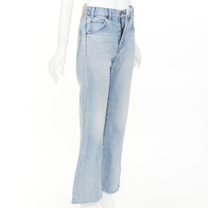 CELINE W_FL_008 N424 789D 07VS light wash high waist wide leg cropped jeans 25"