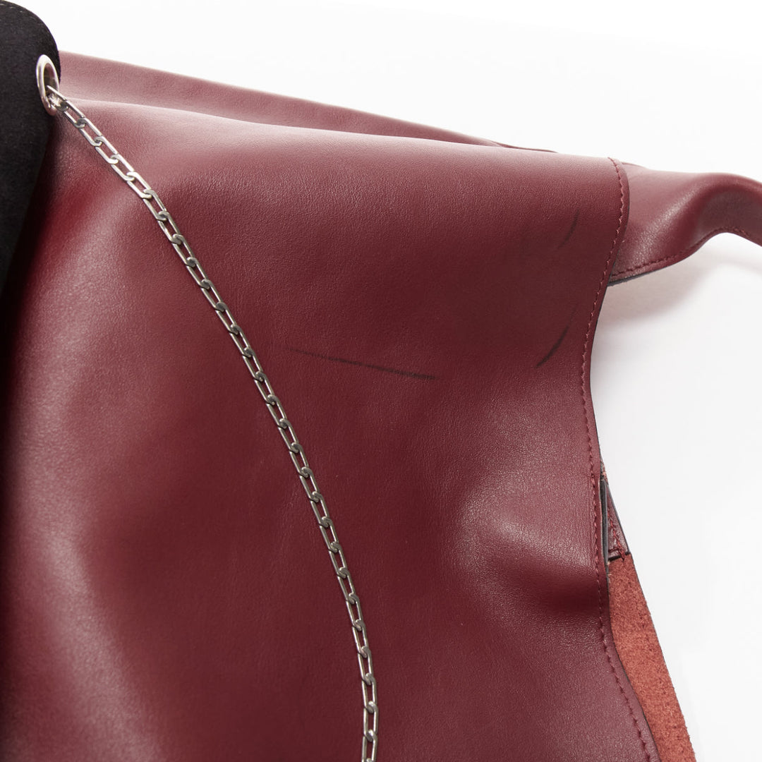 LD COELINE Phoebe Philo 2016 Medium Shopper burgundy black envelop pocket bag